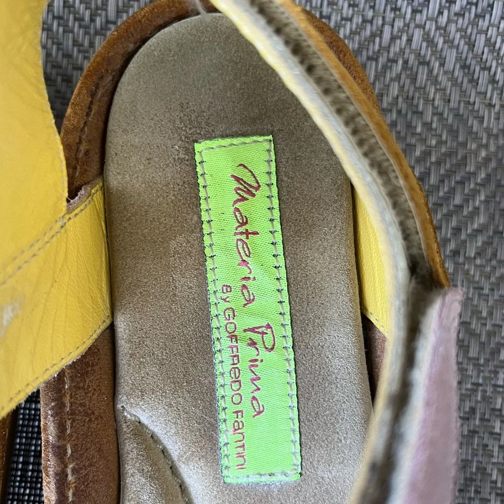 Materia Prima by Goffredo Fantini Designer Capri Suede Sandal Multi Color SZ 10